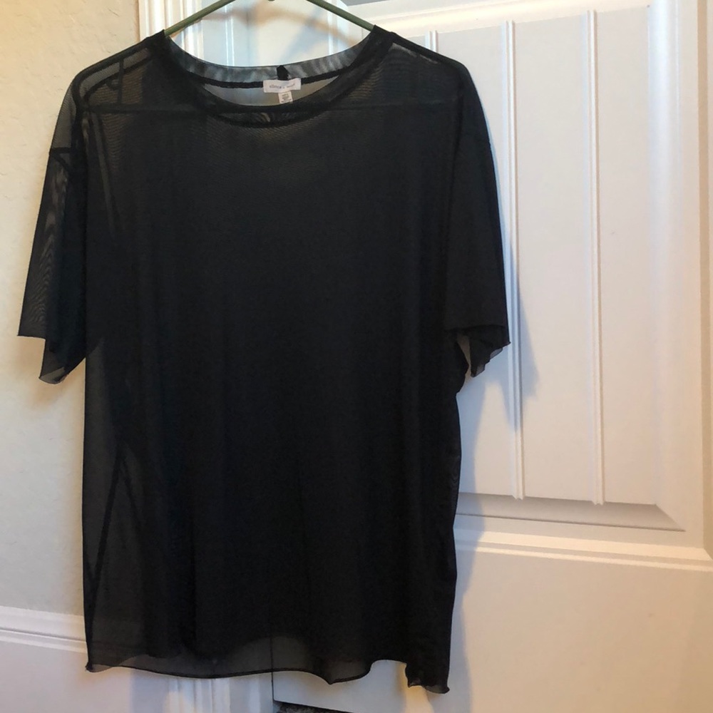 BLACK MESH TEE